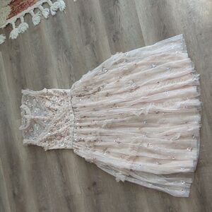 NEEDLE & THREAD Romantic Ruffled Sequined Tulle Evening Dress Size 0
